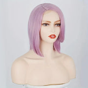 12 Inch Purple Short Straight Bob Hair Wigs For Women Synthetic FiberSide Part Short Straight Wigs Heat Resistant Colorful Party