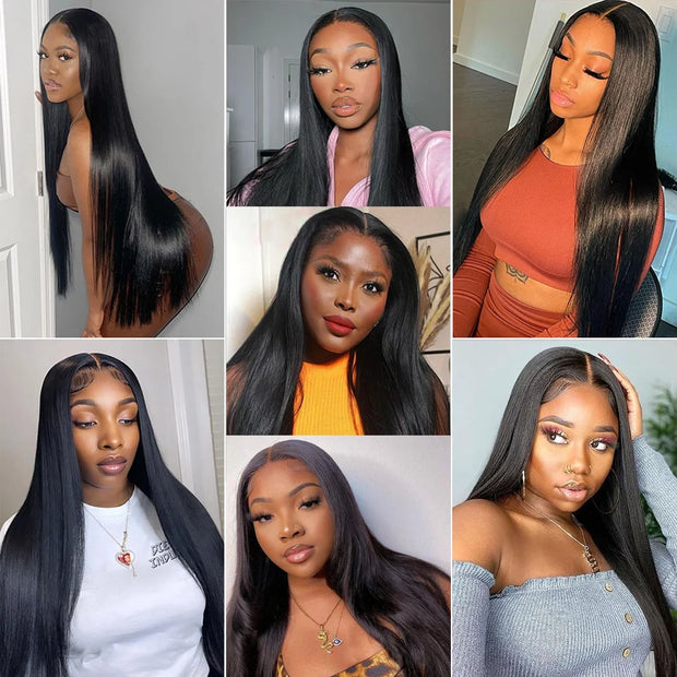 13x4 Straight HD Transparent Lace Front Wigs Human Hair Brazilian Straight 4x4 Lace Closure Wigs For Women Human Hair