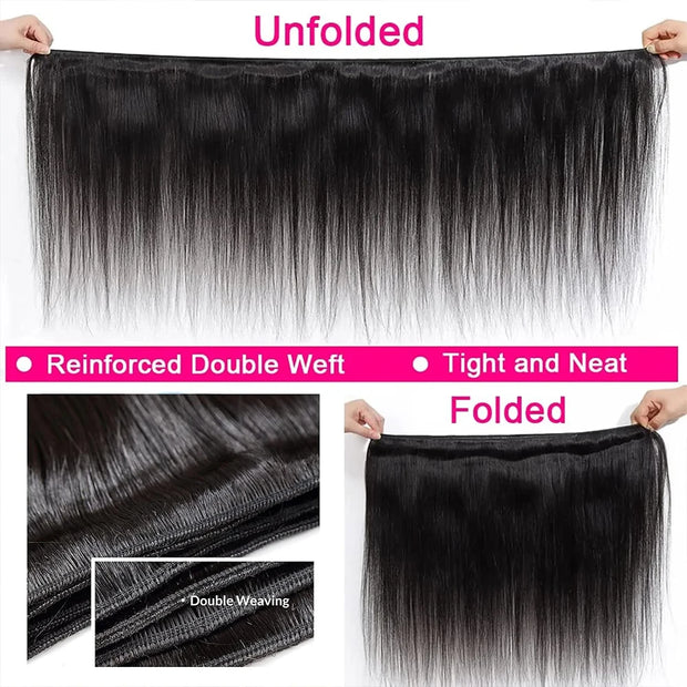 Brazilian Straight Human Hair Bundles Deal 100% Unprocessed Virgin Hair Extensions Promotion Cheap Weave 30 Inch Bundles Hair