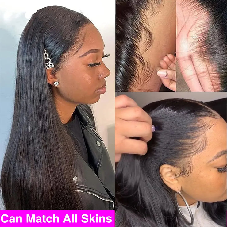 40 In Brazilian Straight Lace Front Wigs Human Hair HD Lace Frontal Wig Pre Plucked 4x4 Transparent Lace Closure Human Hair Wigs