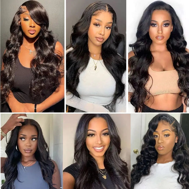 13x4 Hd Body Wave Lace Frontal Human Hair Wigs Pre Plucked Brazilian Glueless Transparent 4x4 Lace Closure Wigs Ready To Wear