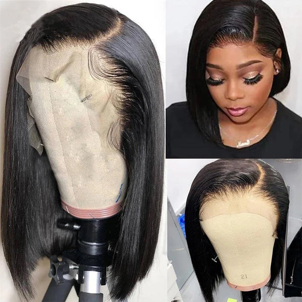 13X4 Bob Wig Bone Straight Bob Wig Lace Front Human Hair Wigs For Women HD Transparent Lace Frontal Wig Glueless Wig Human Hair