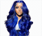 Royal Blue Colored Lace Front Wigs For Black Women 13x4 Body Wave Brazilian Transparent Lace Frontal Wigs Human Hair Pre Plucked