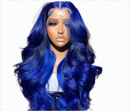 Royal Blue Colored Lace Front Wigs For Black Women 13x4 Body Wave Brazilian Transparent Lace Frontal Wigs Human Hair Pre Plucked