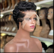 Highlight Colored Short Pixie Cut Bob Body Wave Human Hair Wigs Transparent 13x4 Lace Front Wigs For Black Woman Brazilian 150%