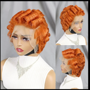 Colored Short Pixie Cut Wig Wave Curly Human Hair Wigs Transparent 13X4 Lace Front Wigs for Black Woman Brazilian Hair Remy