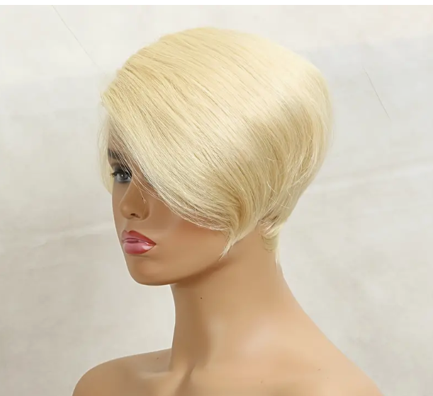 Pixie Cut Wig Brazilian 613 blonde Straight Side Part Wig 13x4 Short Bob HD Transparent Lace Front Human Hair Wig For Women