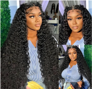 360 Lace Frontal Wig Transparent 13x4 Deep Wave Lace Frontal Wigs Water Wave Lace Front Wigs For Women Curly Human Hair Wigs