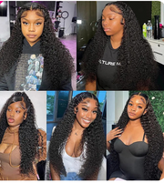 360 Lace Frontal Wig Transparent 13x4 Deep Wave Lace Frontal Wigs Water Wave Lace Front Wigs For Women Curly Human Hair Wigs