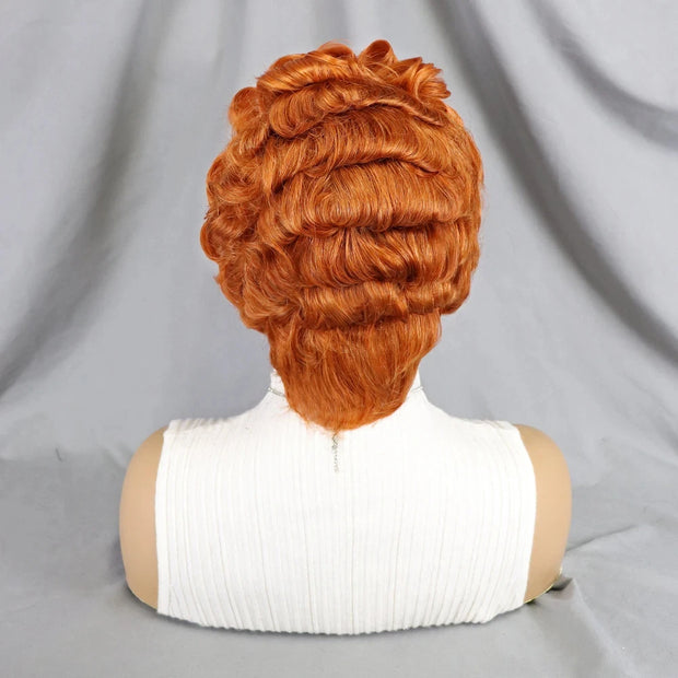 Colored Short Pixie Cut Wig Wave Curly Human Hair Wigs Transparent 13X4 Lace Front Wigs for Black Woman Brazilian Hair Remy