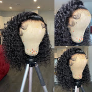 13x6 Short Curly Human Hair Bob Wigs Water Wave Lace Front Human Hair Wigs 13x4 Deep Wave Glueless Wig Human Hair Ready to Wear