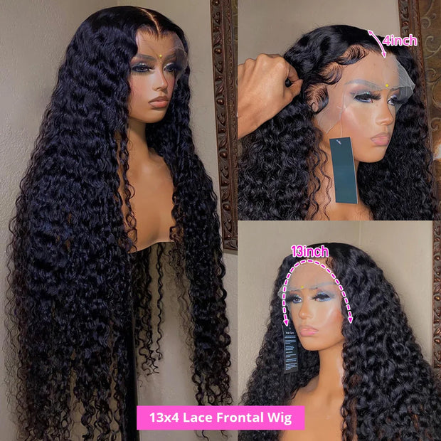 Wet And Wavy Lace Frontal Wigs Human Hair 13x4 Hd Lace Frontal Wig Brazilian Human Hair Wigs For Women Deep Wave Lace Front Wigs