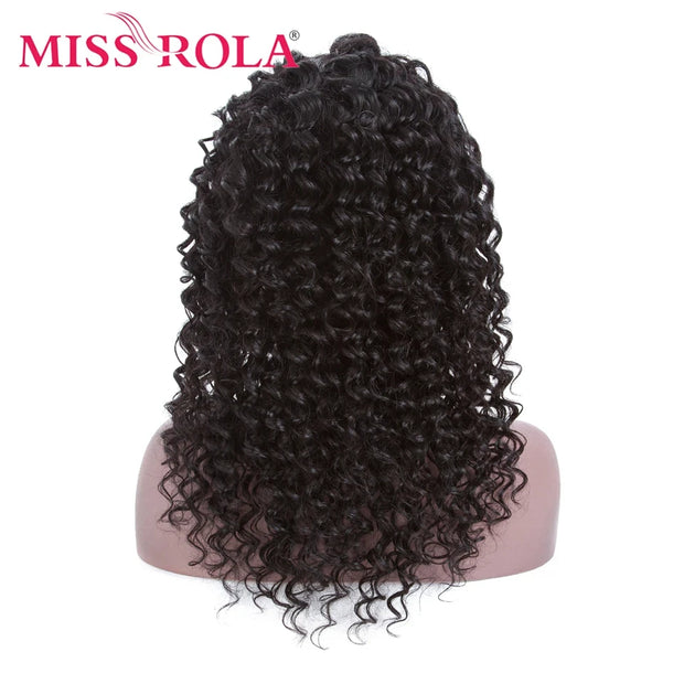 Miss Rola Jerry Curl 13x4 Lace Frontal Human Hair Wigs Pre Plucked Natural Hairline Brazilian Deep Curly Lace Wigs Remy