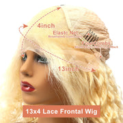 613 Honey Blonde Color 13x6 Lace Frontal Wig Water Curly HD Transparent Brazilian Remy 13x4 Loose Deep Wave Front Human Hair Wig