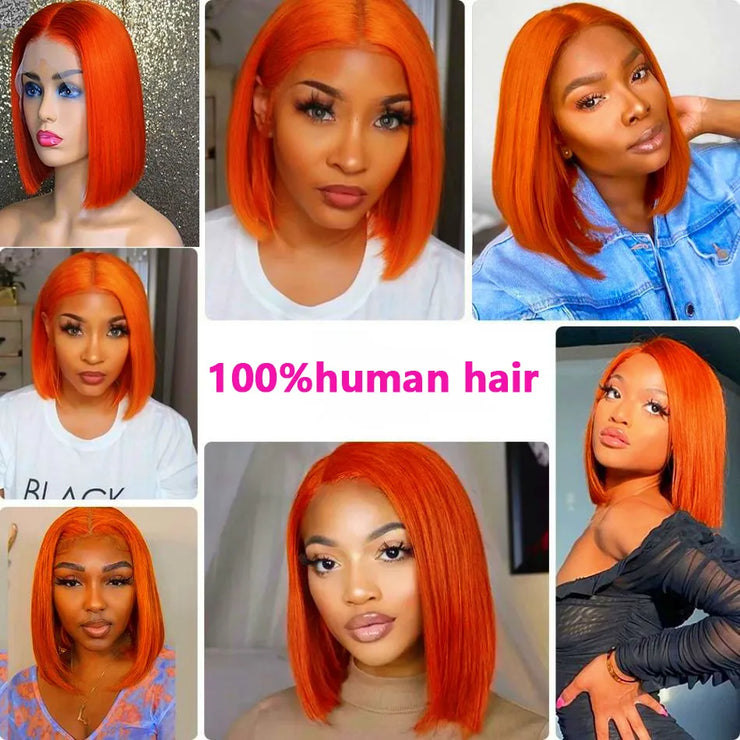 Bone Straight Bob Wig 13x4 Transparent Lace Frontal Wig HD Lace Front Human Hair Wigs For Women Natural Wig Human Hair 180%