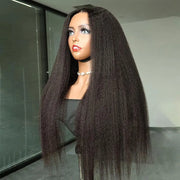 Wear Go Glueless Wigs Brazilian Kinky Straight 4x4 HD 100% Glueless Preplucked Human Wigs Ready To Go Pre Cut No Glue