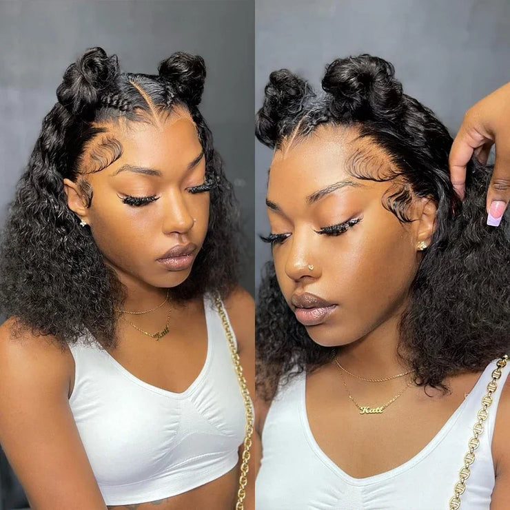 250% Short Curly Bob Wig Lace Front Human Hair Wigs 13x4 13x6 Deep Wave Lace Frontal Wig 5x5 Closure Glueless Wigs Ready To Wear