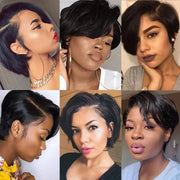 Women Pixie Cut Wigs for Black Women Brazilian T Part Lace Straight Bob Wigs Lace Front Wigs Short Lace Front Human Hair Wigs