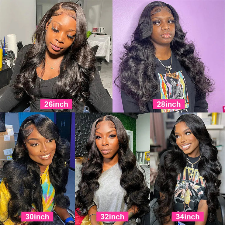 30inch 13x4 Body Wave Lace Front Wig Human Hair PrePlucked Brazilian Human Hair Lace Frontal Wigs For Women 4x4 Lace Closure Wig