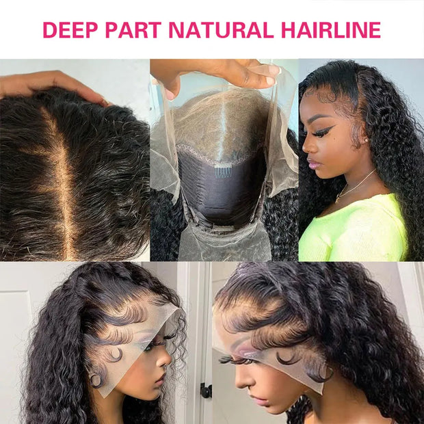 40 Inch 13x6 Deep Wave Hd Lace Frontal Wigs For Women Curly Human Hair Wig Brazilian Hair 30 Inch 13x4 Water Wave Lace Front Wig