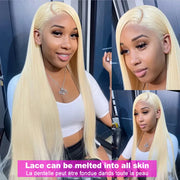 613 13x6 HD Lace Frontal Wig Blonde 613 13x4 Lace Front Human Hair Wigs For Women Pre plucked Bone Straight Human Hair Wigs 180%
