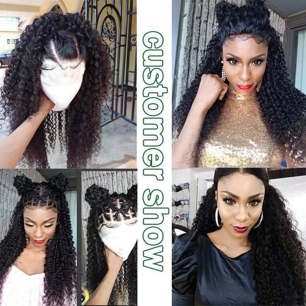 30 Inch Curly Lace Front Wig Afro Kinky Curly Human Hair Wig Brazilian Human Hair 13x4 Lace Frontal Wigs For Women Closure Wig